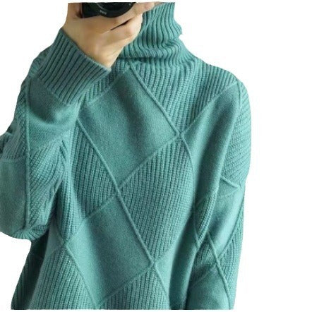 Women's Turtleneck Rhombus Sweater